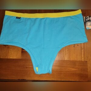 NEW NWT Panty Drop Me Plus Size Aqua and Yellow Boyshorts 3XL